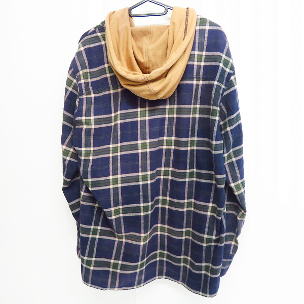 実際に弊社で買取させて頂いたDESCENDANT/ディセンダント チェック柄 フーディー 長袖シャツ/2の画像 1枚目