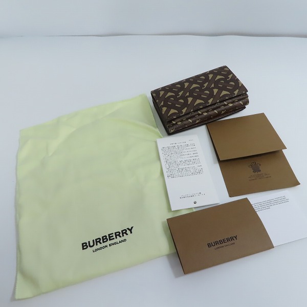 実際に弊社で買取させて頂いたBURBERRY/バーバリー LARK TB MONOGRAM E-CANVAS モノグラム 三つ折りミニ財布 8022945の画像 8枚目