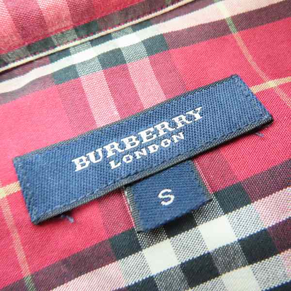実際に弊社で買取させて頂いたBURBERRY LONDON/バーバリーロンドン チェック柄 長袖シャツ レッド系/Sの画像 2枚目