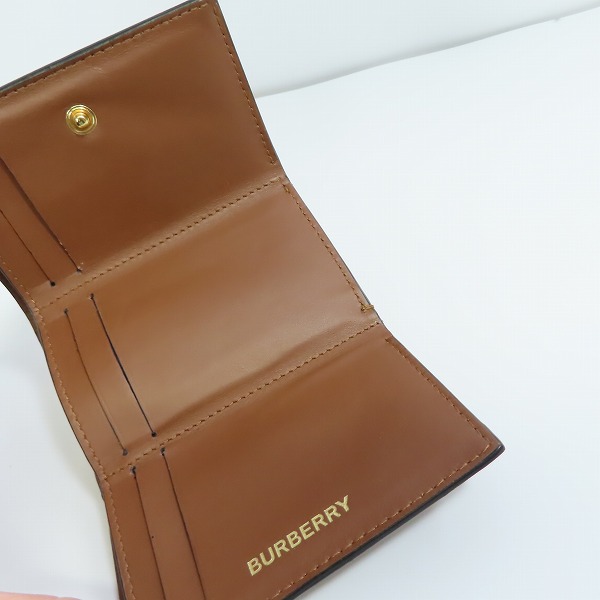 実際に弊社で買取させて頂いたBURBERRY/バーバリー LARK TB MONOGRAM E-CANVAS モノグラム 三つ折りミニ財布 8022945の画像 3枚目