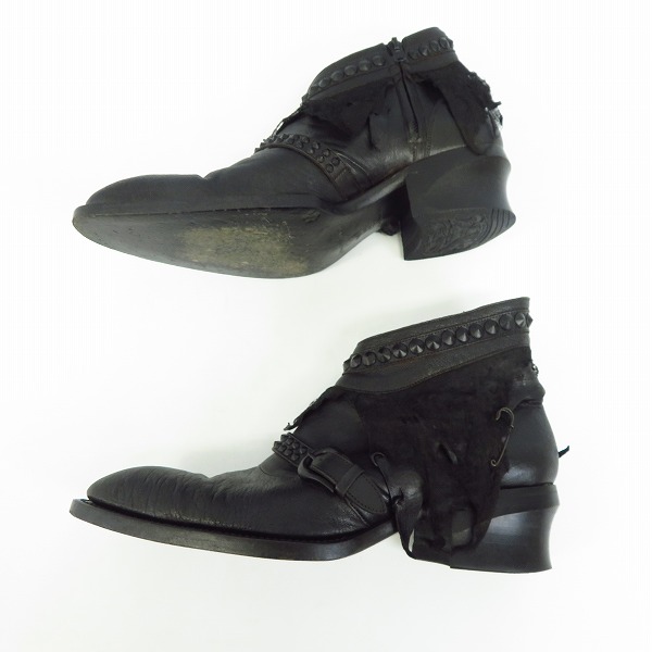 実際に弊社で買取させて頂いたalfredoBANNISTER/アルフレッド バニスター サイドジップショートブーツ/41の画像 3枚目