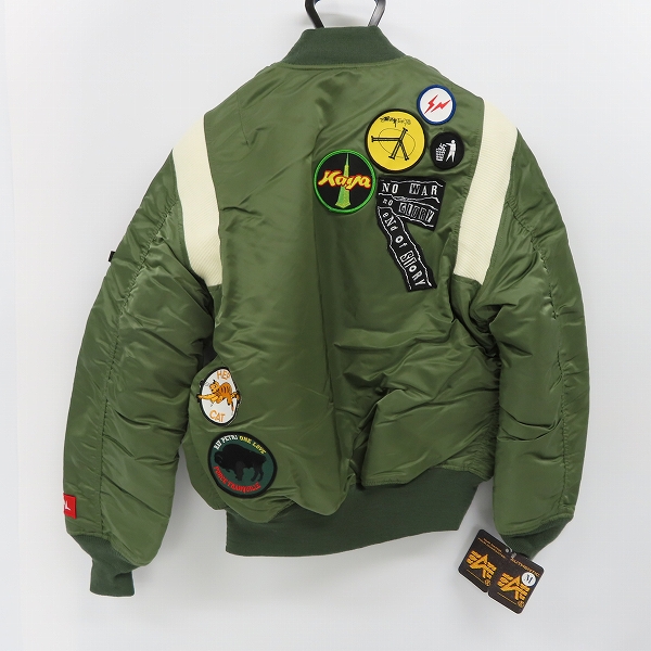 実際に弊社で買取させて頂いた【未使用】STUSSY×fragment design×ALPHA/ステューシー×フラグメント×アルファ 25周年記念 MA-1 フライトジャケット Mの画像 1枚目