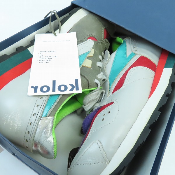 実際に弊社で買取させて頂いたkolor/カラー マルチカラー レザー スニーカー/シューズ 19WCM-A08508S/27.5の画像 8枚目