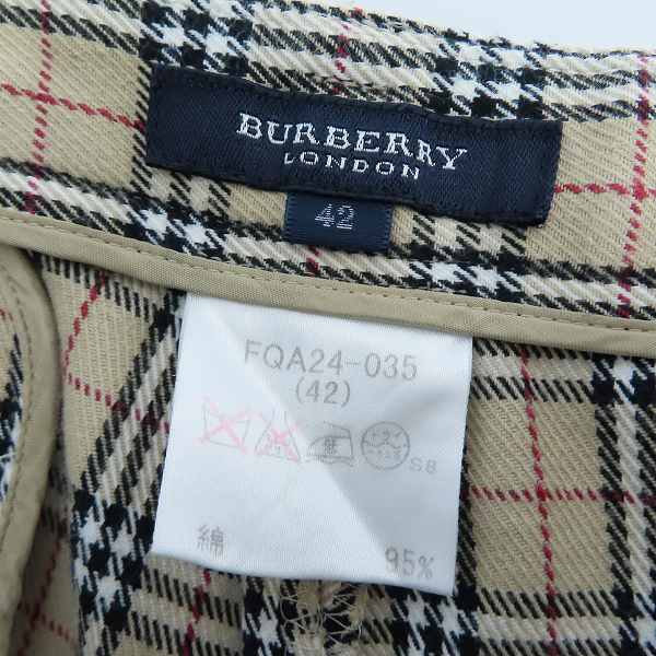 実際に弊社で買取させて頂いたBURBERRY LONDON/バーバリーロンドン チェックパンツ FQA24-035/42の画像 2枚目