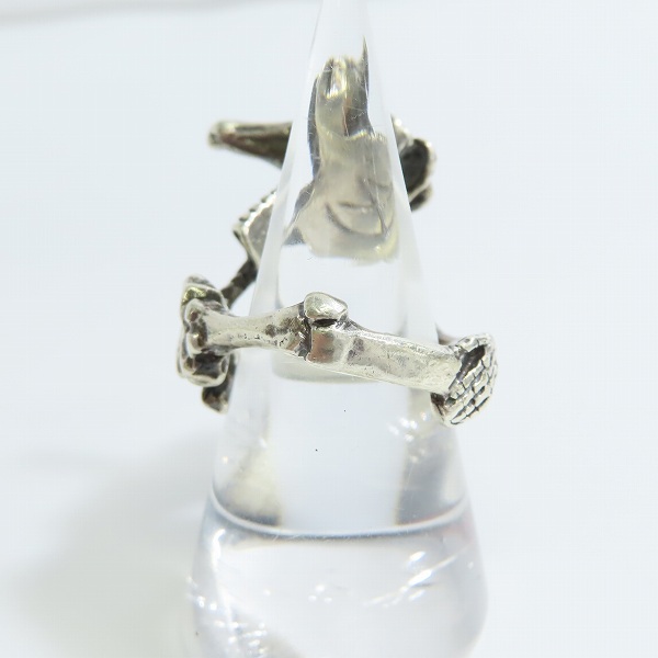 実際に弊社で買取させて頂いた【ギャラ付】CRAZY PIG/クレイジーピッグ スカル スケルトン リング 18.5号の画像 4枚目
