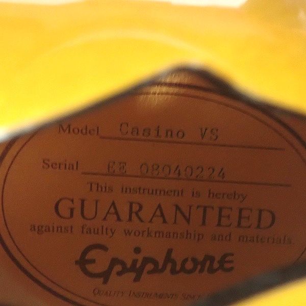 実際に弊社で買取させて頂いた★Epiphone/エピフォン Custom Shop Limited Edition CASINO VA カジノ フルアコ エレキギター ソフトケース付の画像 4枚目