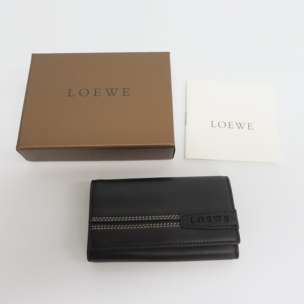 実際に弊社で買取させて頂いたLOEWE/ロエベ ロゴデザイン 6連 レザー キーケースの画像 6枚目