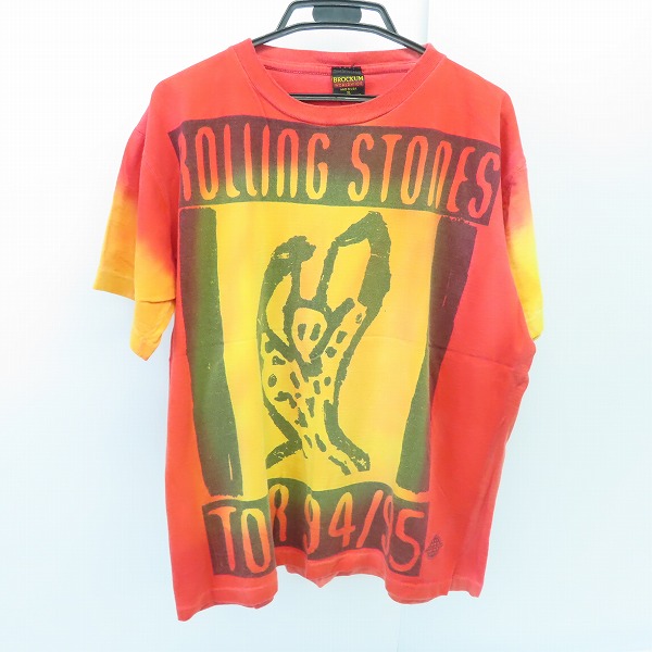 実際に弊社で買取させて頂いたThe Rolling Stones/ローリングストーンズ 90s ビンテージ WORLD TOUR 94/95 バンドTシャツ レッド×イエロー/XL