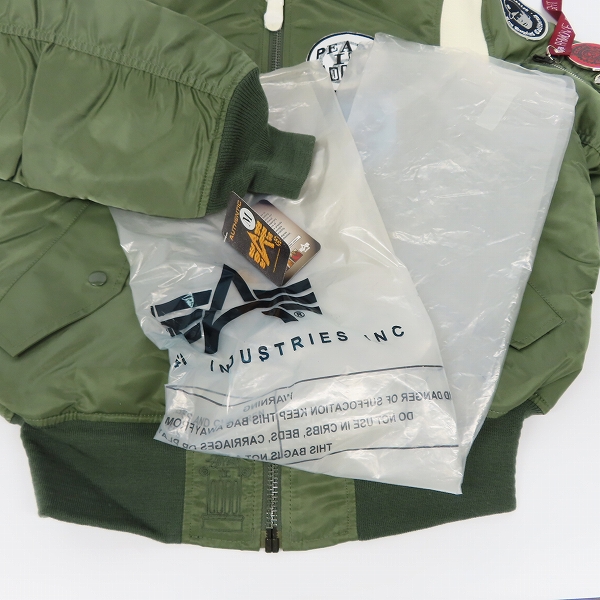 実際に弊社で買取させて頂いた【未使用】STUSSY×fragment design×ALPHA/ステューシー×フラグメント×アルファ 25周年記念 MA-1 フライトジャケット Mの画像 9枚目