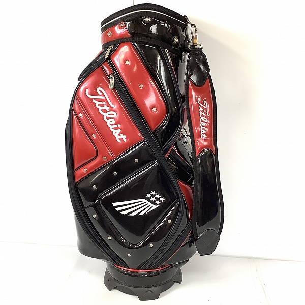 実際に弊社で買取させて頂いたTitleist/タイトリスト 9.5型47インチ対応 スタッズ エナメルキャディバッグ CB431の画像 2枚目