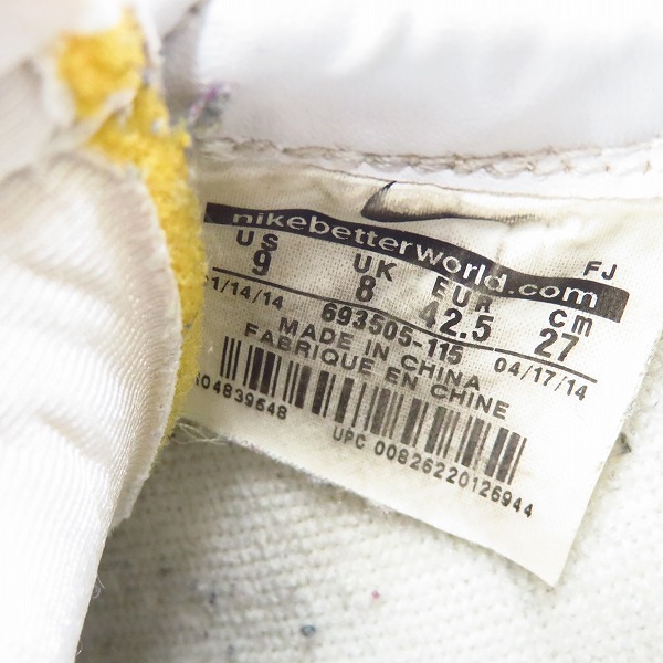 実際に弊社で買取させて頂いたNIKE×FRAGMENT DESIGN/ナイキ×フラグメントデザイン コート テニス クラシック パック 693505-115/27の画像 5枚目