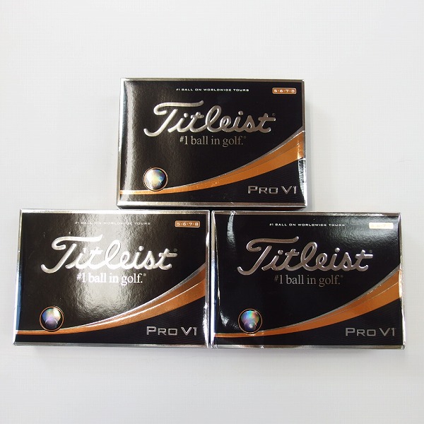 実際に弊社で買取させて頂いた【未使用/オウンネーム入】Titleist/タイトリスト PRO V1 2017年モデル ゴルフボール 3ダースの画像 2枚目