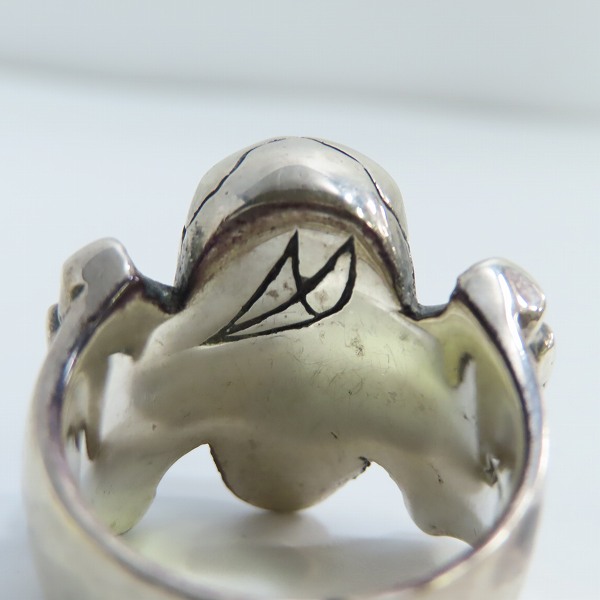 実際に弊社で買取させて頂いた【ギャラ付】CRAZY PIG/クレイジーピッグ LARGE 3D SKULL&CB ラージスカルスリィーディークロスボーンスカル リング/19号の画像 5枚目