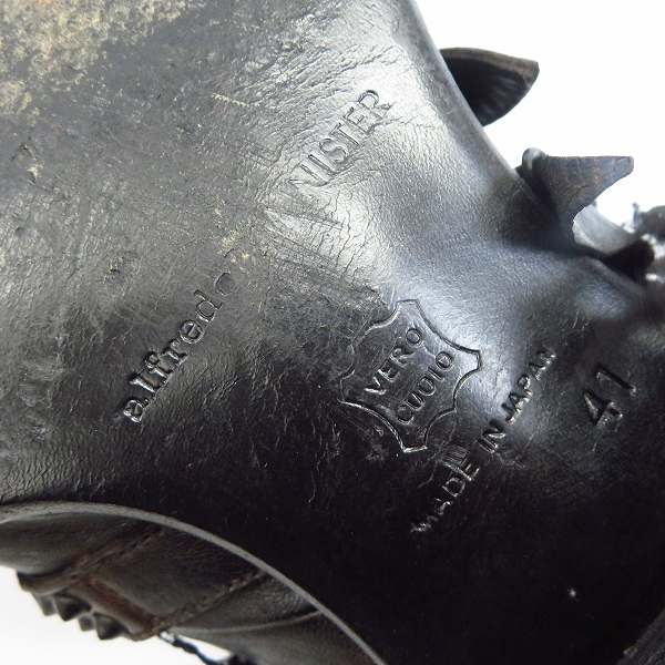 実際に弊社で買取させて頂いたalfredoBANNISTER/アルフレッド バニスター サイドジップショートブーツ/41の画像 6枚目