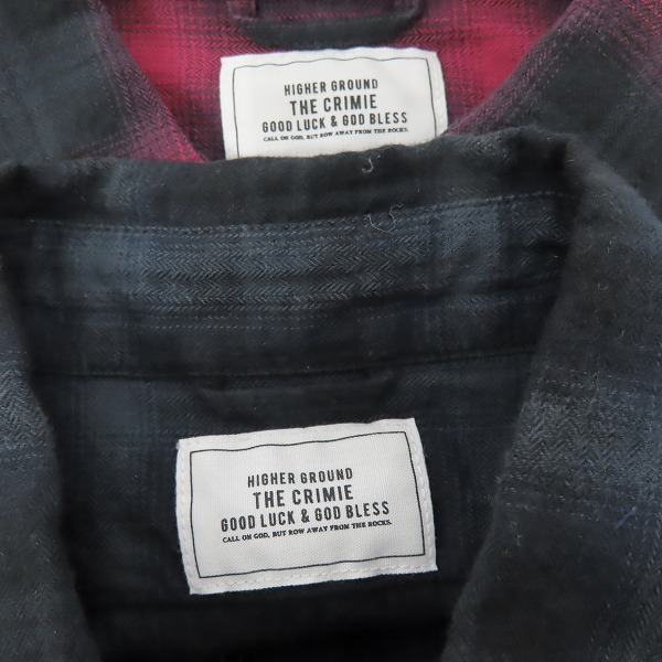 実際に弊社で買取させて頂いたTHE CRIMIE/クライミー 半袖 ボタンシャツ チェック柄 2点セットの画像 2枚目