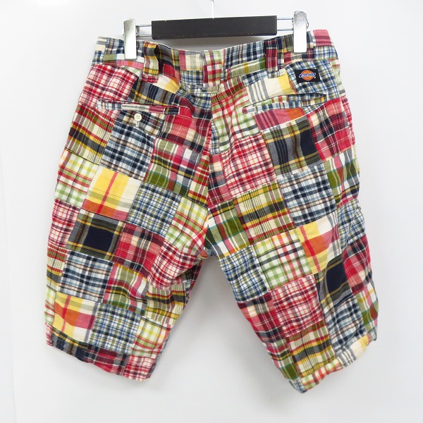 実際に弊社で買取させて頂いたBEAMS×Dickies/ビームス×ディッキーズ チェック柄パッチワーク ハーフパンツ/ショートパンツ/34の画像 1枚目