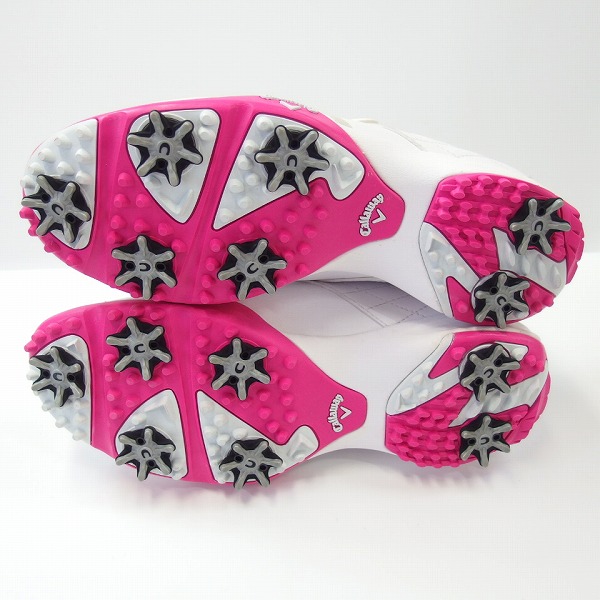 実際に弊社で買取させて頂いたCallaway/キャロウェイ urban LS 17AM ゴルフシューズ ホワイト×ピンク 906102/23.5cmの画像 7枚目