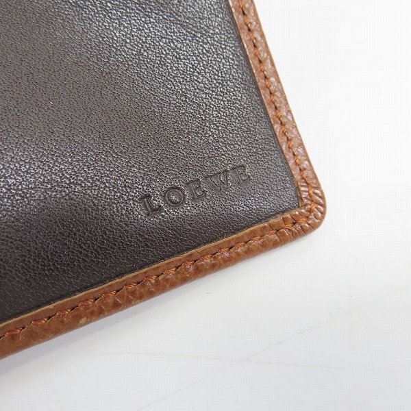 実際に弊社で買取させて頂いたLOEWE/ロエベ 三つ折り レザー コンパクト ウォレット/財布の画像 4枚目