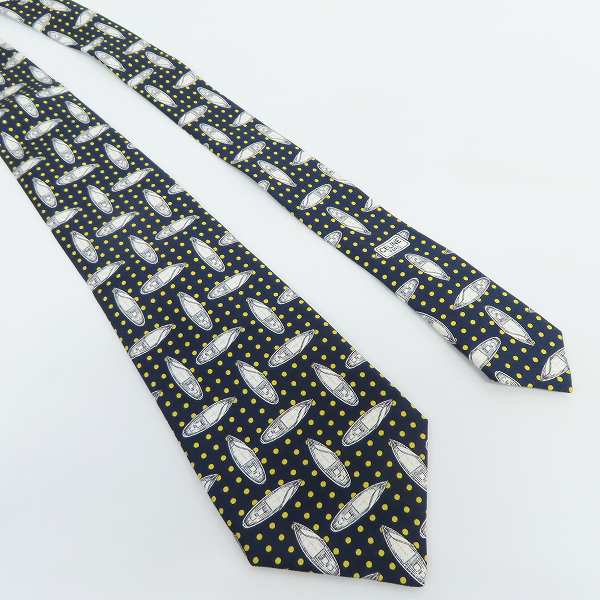 実際に弊社で買取させて頂いた【未使用】CELINE/セリーヌ ボート/ドット総柄 シルクネクタイの画像 2枚目