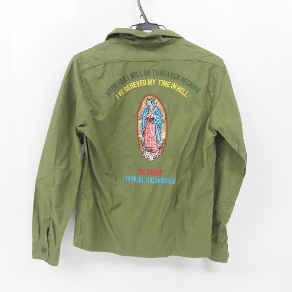 実際に弊社で買取させて頂いたTHE CRIME/クライミー 長袖 ワークシャツ バック刺繍/Sの画像 1枚目