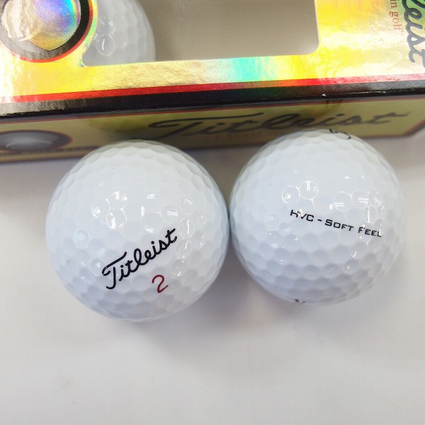 実際に弊社で買取させて頂いた【未使用】Titleist HVC SOFT FEEL/BRIDGESTONE TOUR B XS他 ゴルフボール 1ダースの画像 1枚目