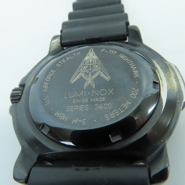 実際に弊社で買取させて頂いたLUMINOX /ルミノックス NIGHTHAWK/ナイトホーク F-117 3400【動作未確認】の画像 3枚目