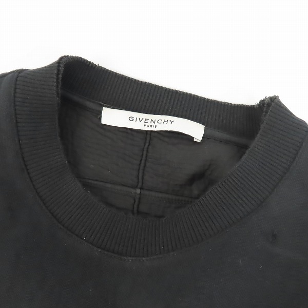 実際に弊社で買取させて頂いた【JPタグ】GIVENCHY/ジバンシィ 16AW デストロイ ロゴプリントスウェットトレーナー 16F 7364 653/XSの画像 6枚目