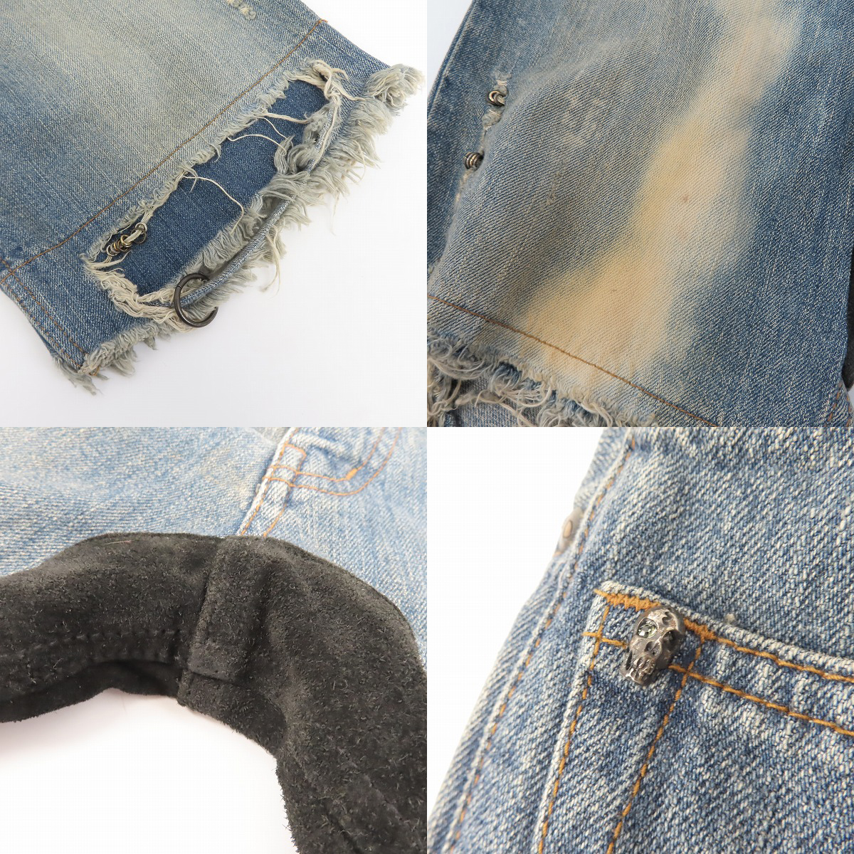実際に弊社で買取させて頂いたIF SIX WAS NINE/イフシックスワズナイン ピアスデニム ハーフパンツ MUD MAX BEAR/1/2 351DK/28の画像 7枚目