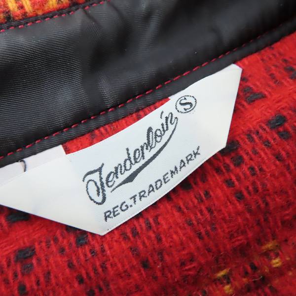 実際に弊社で買取させて頂いたTENDERLOIN/テンダーロイン ウール混 ネイティブ柄 シャツ レッド×オレンジ Sの画像 2枚目