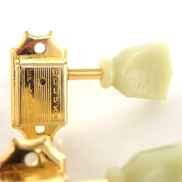 実際に弊社で買取させて頂いたEpiphone/エピフォン DELUXE エレキギター用 3対3ペグ ゴールドパーツの画像 1枚目
