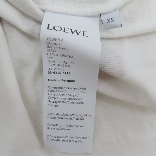 実際に弊社で買取させて頂いたLOEWE/ロエベ 21SS ロゴ刺繍 ギャングボックス プリントTシャツ H664Y22J11/XSの画像 3枚目