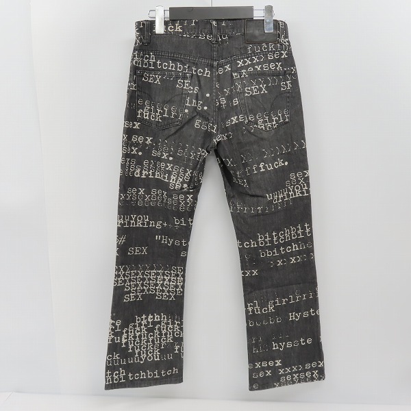 実際に弊社で買取させて頂いたHYSTERICS/ヒステリックス sex fuck タイプライター デニムパンツ 3AP-2883 Lの画像 1枚目