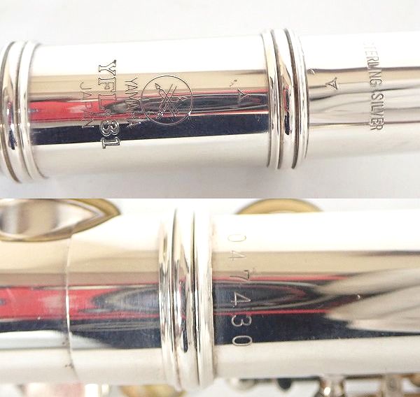 実際に弊社で買取させて頂いた【難有り】YAMAHA/ヤマハ YFL-31 フルート 頭部菅銀製 Eメカ付き ハードケース・ケースカバー付の画像 3枚目