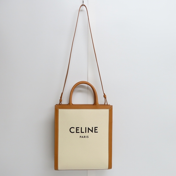 実際に弊社で買取させて頂いた【未使用】CELINE/セリーヌ 2way スモール バーティカルカバ キャンバストートバッグ 192082BNZ.02NTの画像 7枚目