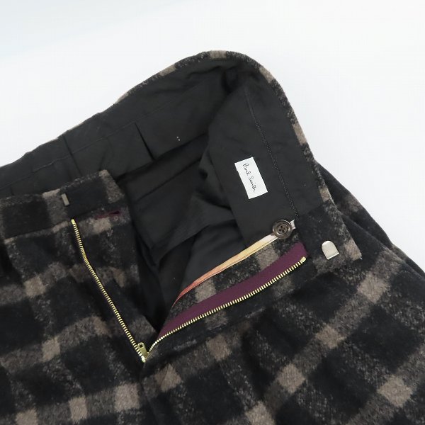 実際に弊社で買取させて頂いたPaul Smith/ポールスミス アルパカ混ウールチェック タックパンツ 266P PM-MH-41583/Mの画像 5枚目