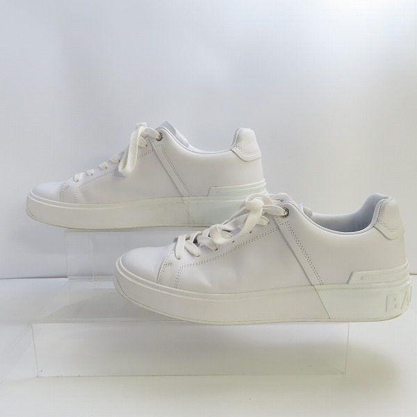 実際に弊社で買取させて頂いたBALMAIN/バルマン B-Court/Bコート レザーローカットスニーカー 42の画像 2枚目