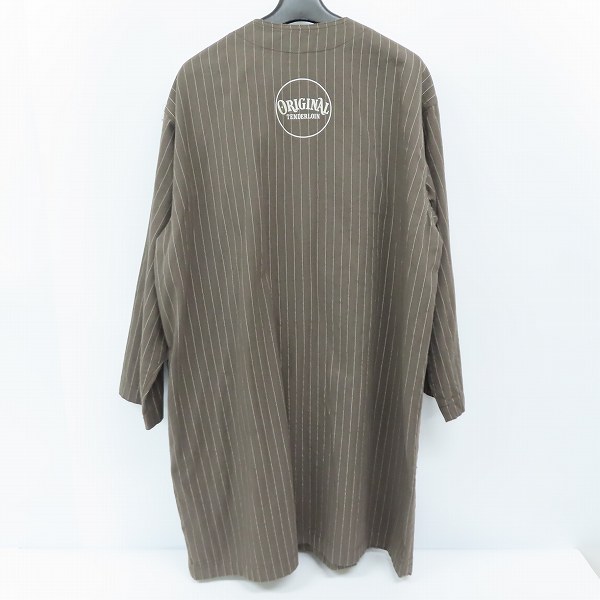 実際に弊社で買取させて頂いたTENDERLOIN/テンダーロイン ストライプ柄ノーカラー コート Sの画像 1枚目