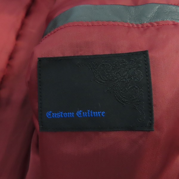 実際に弊社で買取させて頂いたCUSTOM CULTURE/カスタムカルチャー レザーライダースジャケット スタッズ/44の画像 2枚目