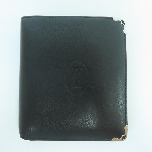 実際に弊社で買取させて頂いたCartier/カルティエ レザー 二つ折り財布 ブラック