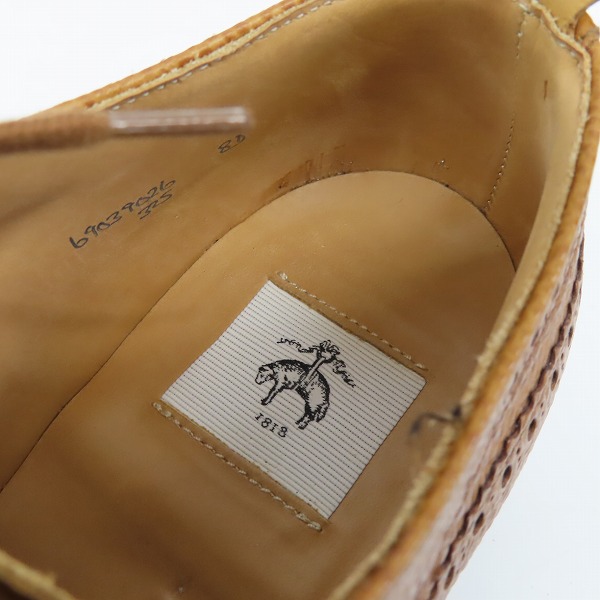 実際に弊社で買取させて頂いたBLACK FLEECE BY BROOKS BROTHERS/ブラックフリース シボレザー ウイングチップ ドレスシューズ 69039026/8Dの画像 4枚目