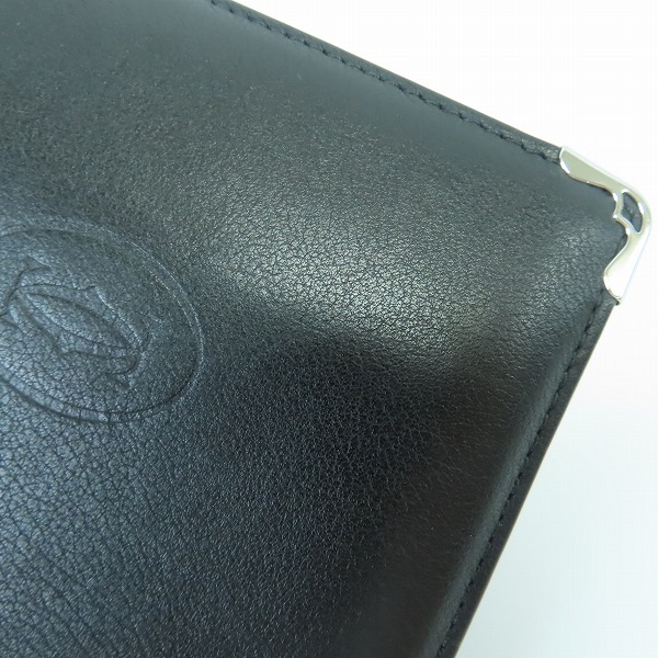 実際に弊社で買取させて頂いたCartier/カルティエ レザー 二つ折り財布 ブラックの画像 7枚目