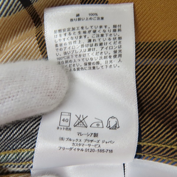 実際に弊社で買取させて頂いたBROOKS BROTHERS/ブルックスブラザーズ チェック柄 長袖シャツ /Mの画像 3枚目