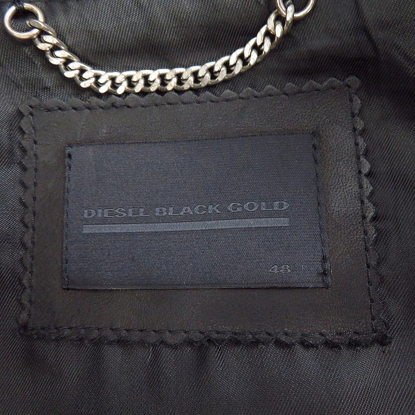 実際に弊社で買取させて頂いたDIESEL BLACK GOLD/ディーゼルブラックゴールド レザー ダブルライダース/48の画像 2枚目