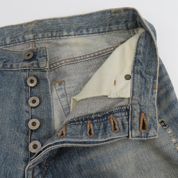 実際に弊社で買取させて頂いたIF SIX WAS NINE/イフシックスワズナイン ピアスデニム ハーフパンツ MUD MAX BEAR/1/2 351DK/28の画像 4枚目