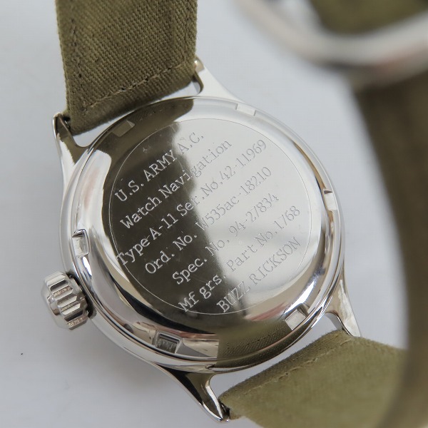 実際に弊社で買取させて頂いたBUZZ RICKSON'S/バズリクソンズ Type A-11 ミリタリー リスト ウォッチ/BR02613の画像 3枚目