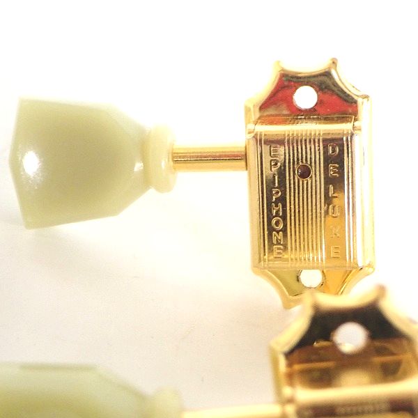 実際に弊社で買取させて頂いたEpiphone/エピフォン DELUXE エレキギター用 3対3ペグ ゴールドパーツの画像 2枚目