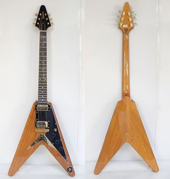 実際に弊社で買取させて頂いた★Epiphone/エピフォン Limited Edition Korina Flying-V/コリーナフライングV 57Classicピックアップ搭載 ケース付の画像 1枚目