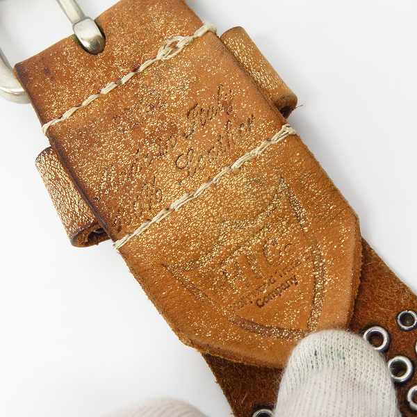 実際に弊社で買取させて頂いたHTC/Hollywood Trading Company/エイチティーシー スタッズ/ストーン レザーベルト　の画像 3枚目