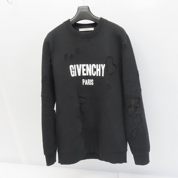 実際に弊社で買取させて頂いた【JPタグ】GIVENCHY/ジバンシィ 16AW デストロイ ロゴプリントスウェットトレーナー 16F 7364 653/XS