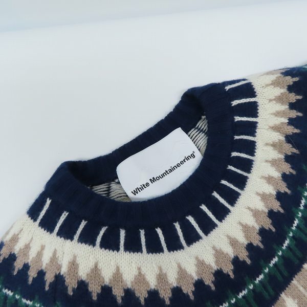 実際に弊社で買取させて頂いたWhite Mountaineering/ホワイトマウンテニアリング ROUND YOKE MULTI JACQUARD KNIT ニットセーター WM1873609/1の画像 4枚目